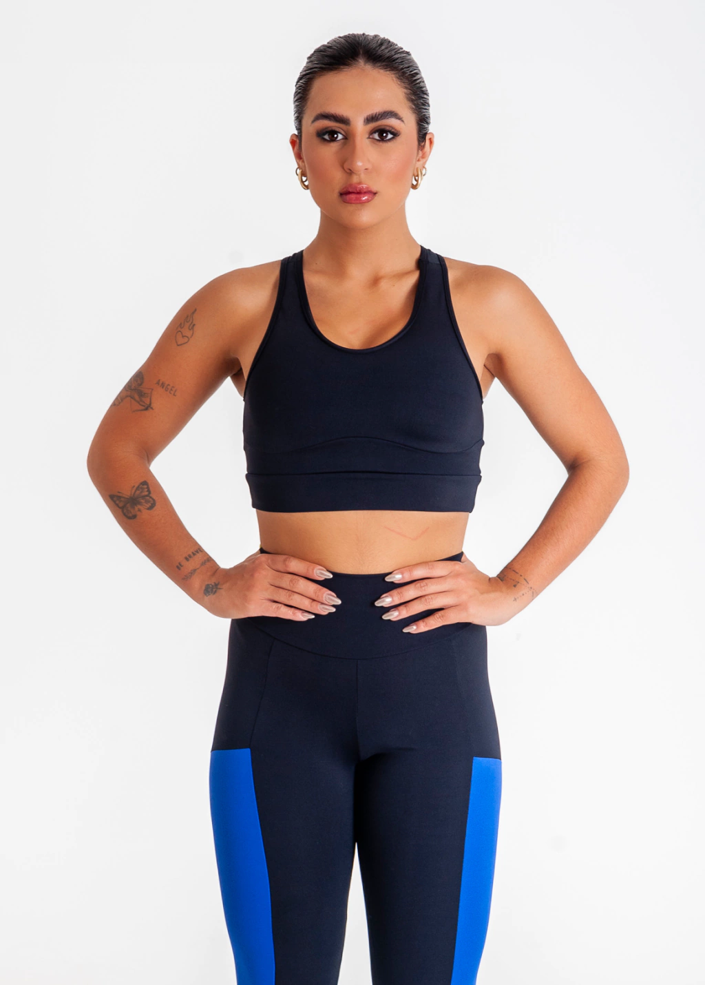 Detalhe de acabamento do Top Fitness Motivation